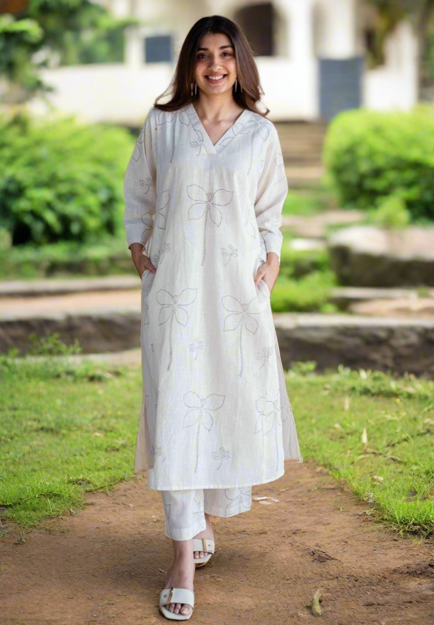 Elegant Cotton Kurti & Plazo Set for Summer