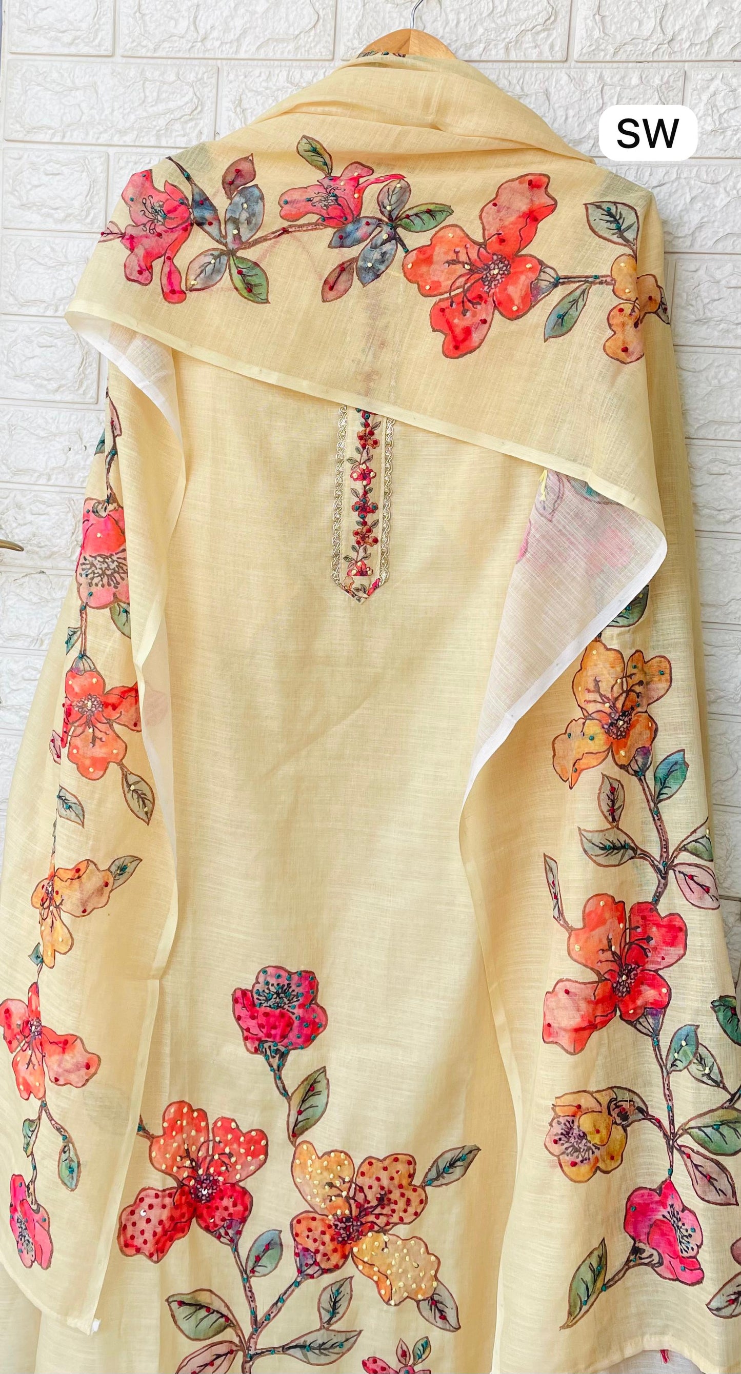 Linen Digital Print & Embroidered Unstitched Set