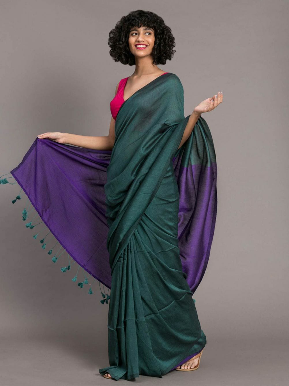 Best Quality New Khadi Cotton Colour Bar Saree