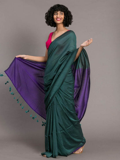 Best Quality New Khadi Cotton Colour Bar Saree