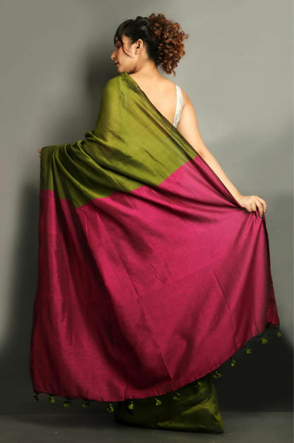 Best Quality New Khadi Cotton Colour Bar Saree