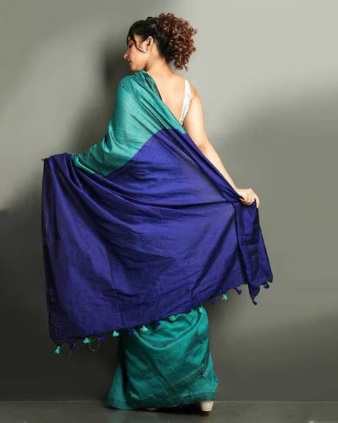 Best Quality New Khadi Cotton Colour Bar Saree