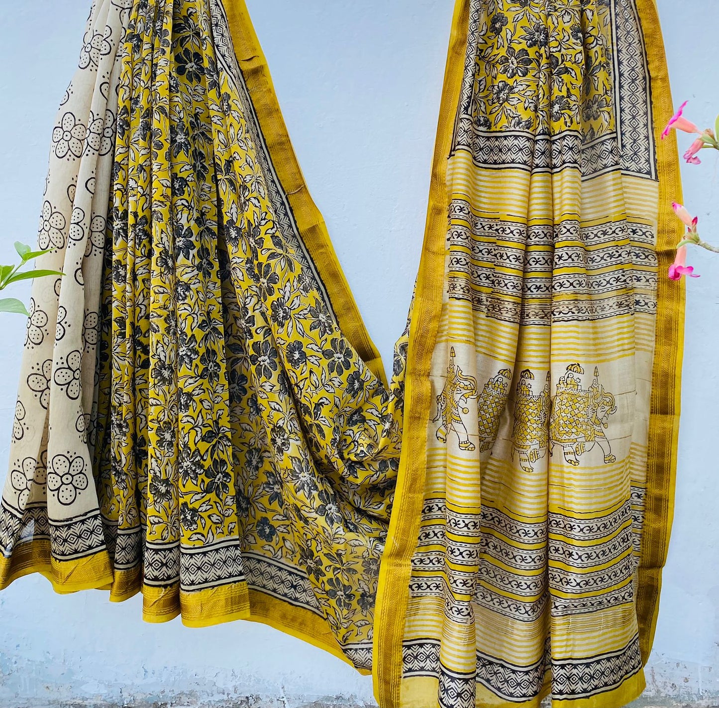 Beautifully Crafted Maheshwari Silk Saree