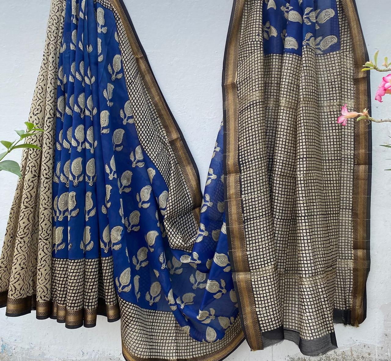 Beautifully Crafted Maheshwari Silk Saree