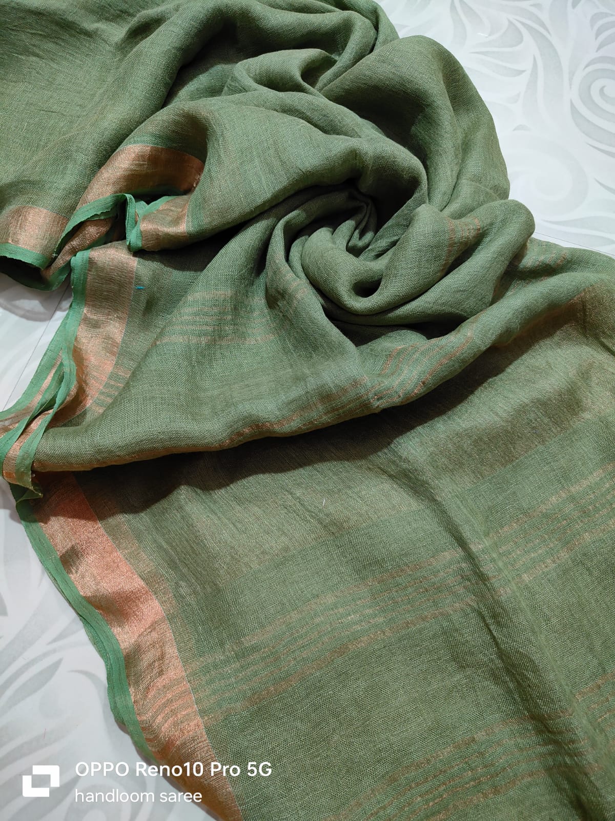 Pure Jayasree Linen Saree with Zari Border