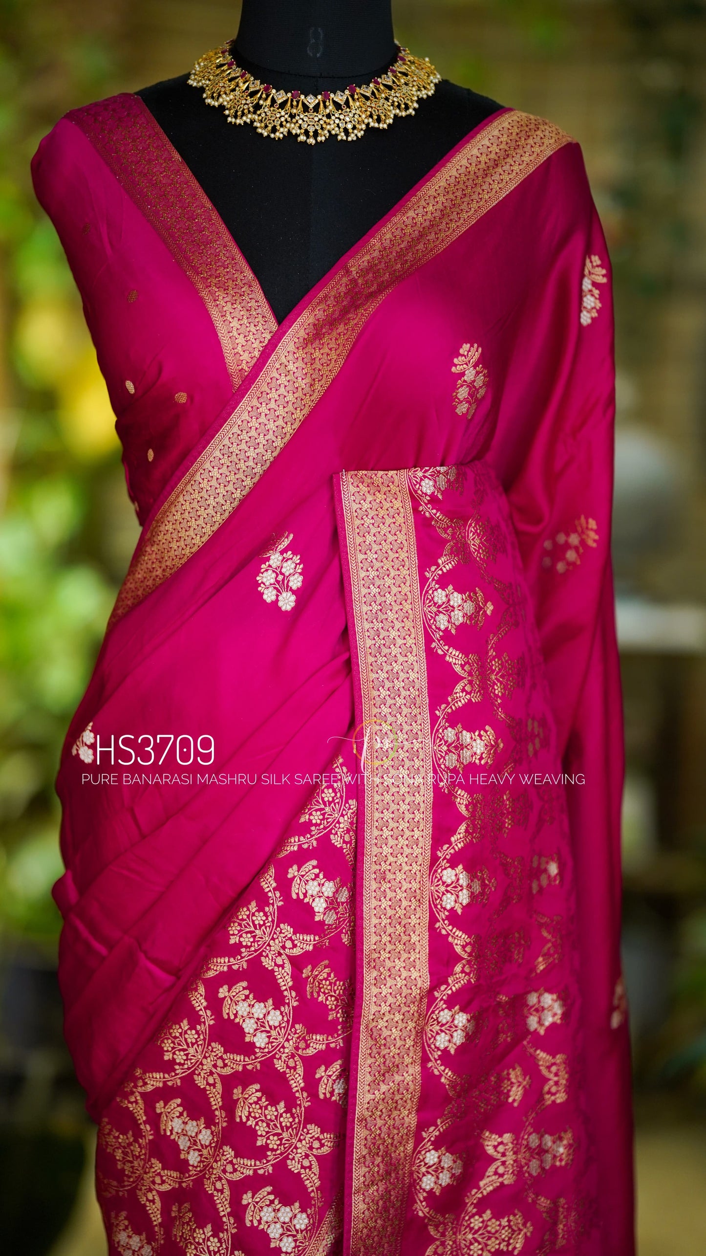 Tidal Treasure Collection: Pure Banarasi Mashru Silk Saree