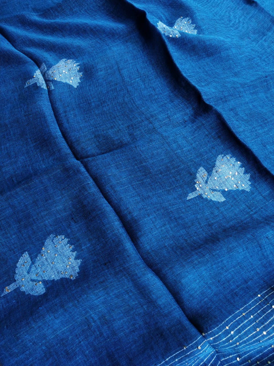 Pure Linen by Linen Handwoven Jamdani Saree