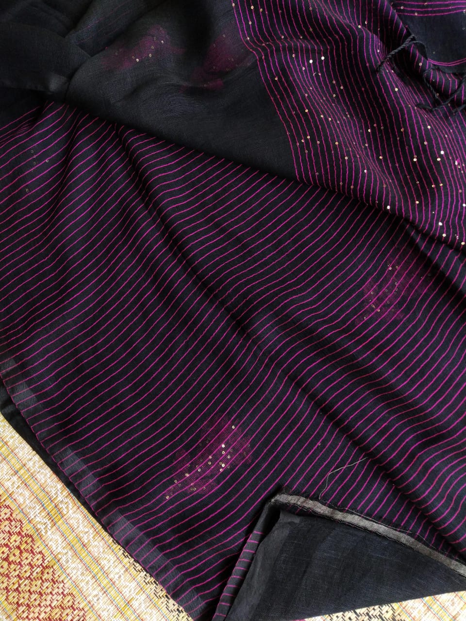 Pure Linen by Linen Handwoven Jamdani Saree