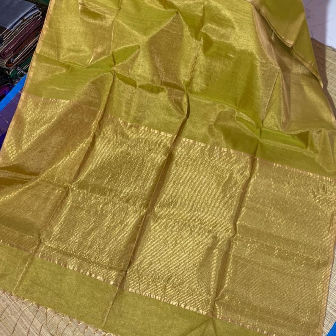 Pure Maheshwari Handloom Handwoven Tissue Saree