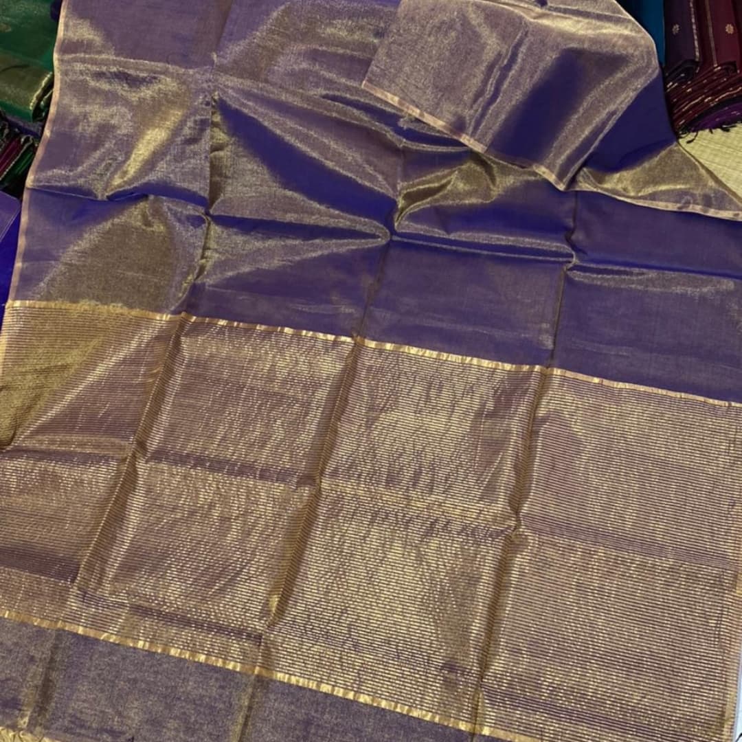 Pure Maheshwari Handloom Handwoven Tissue Saree