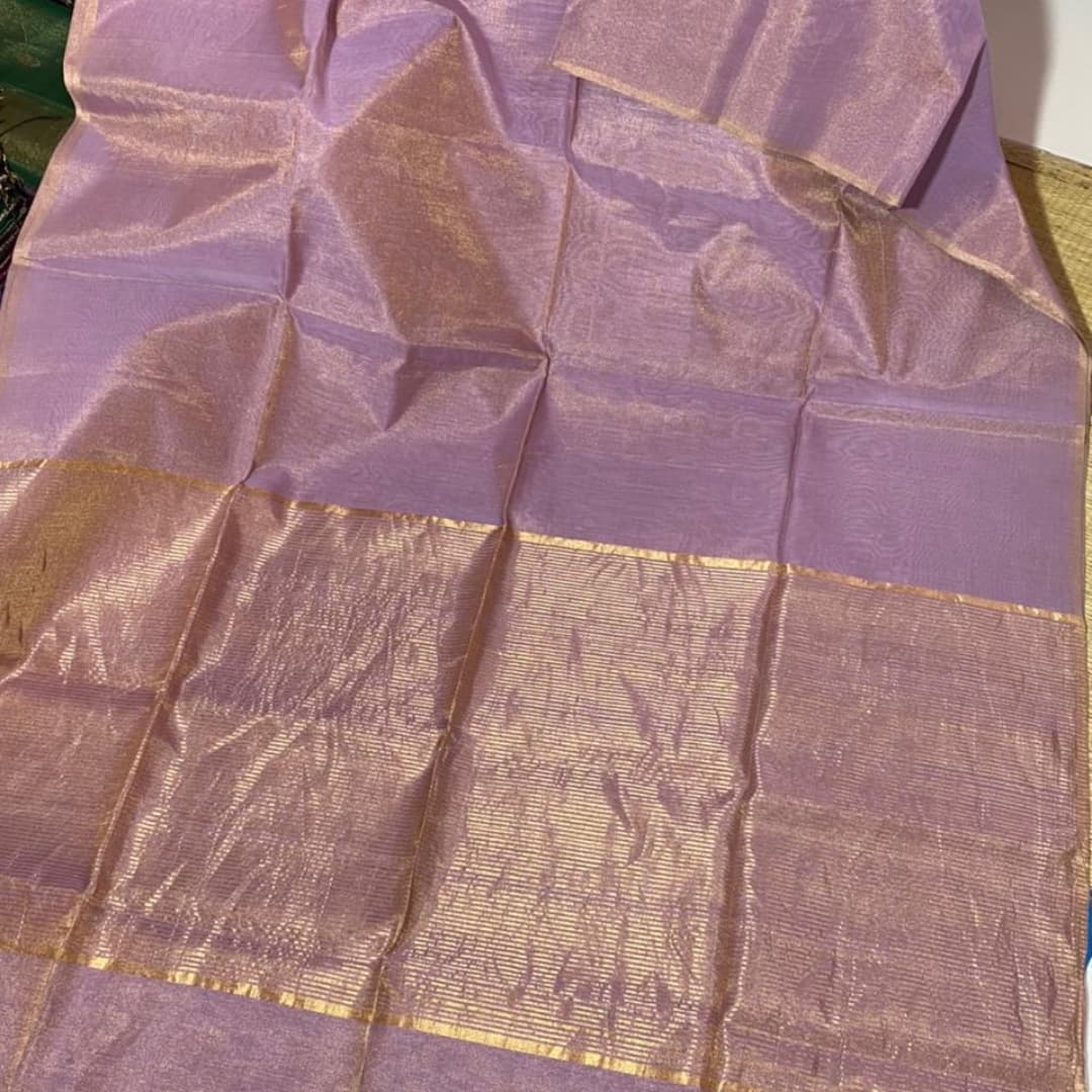 Pure Maheshwari Handloom Handwoven Tissue Saree