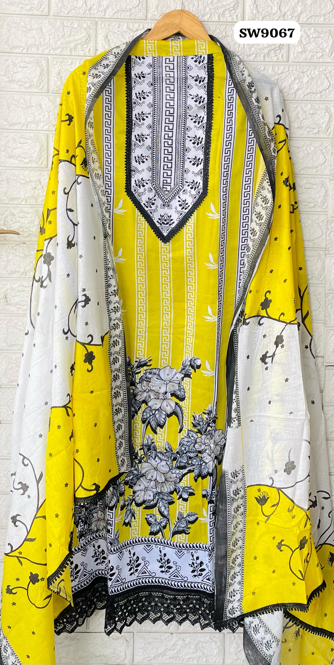 Pakistani Print – Pure Cotton Unstitched Suit Set