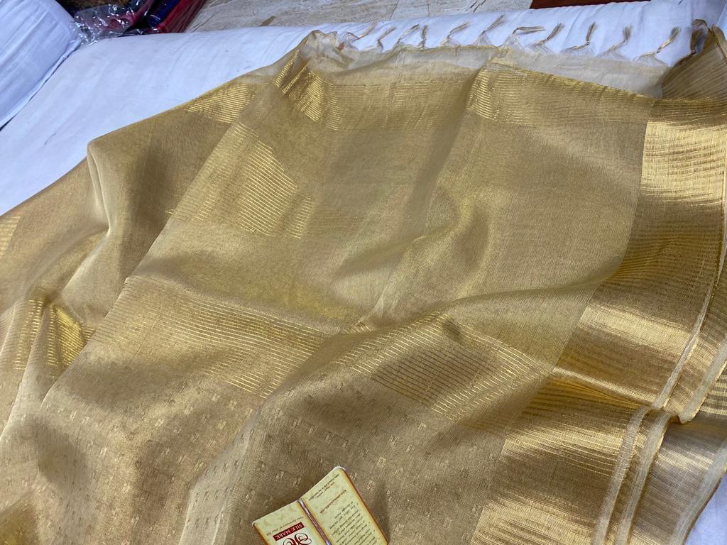 Pure Tussar Tissue Uswa Design Silk Saree