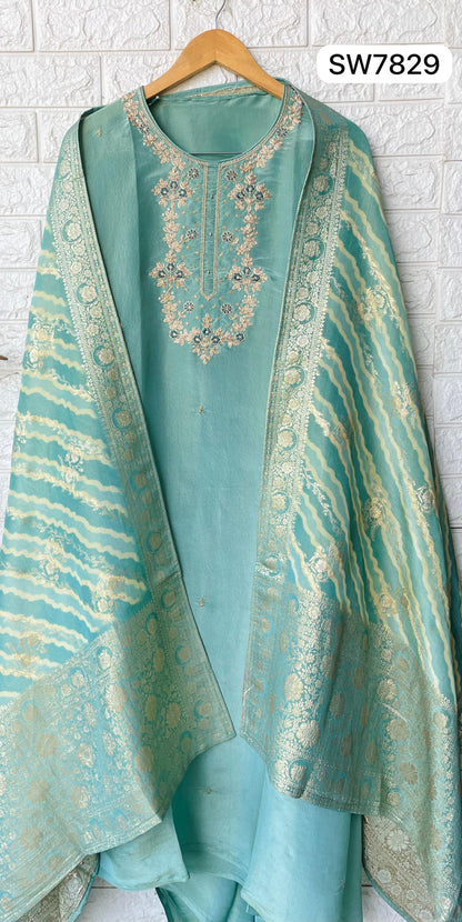 Elegant Silk Unstitched Suit