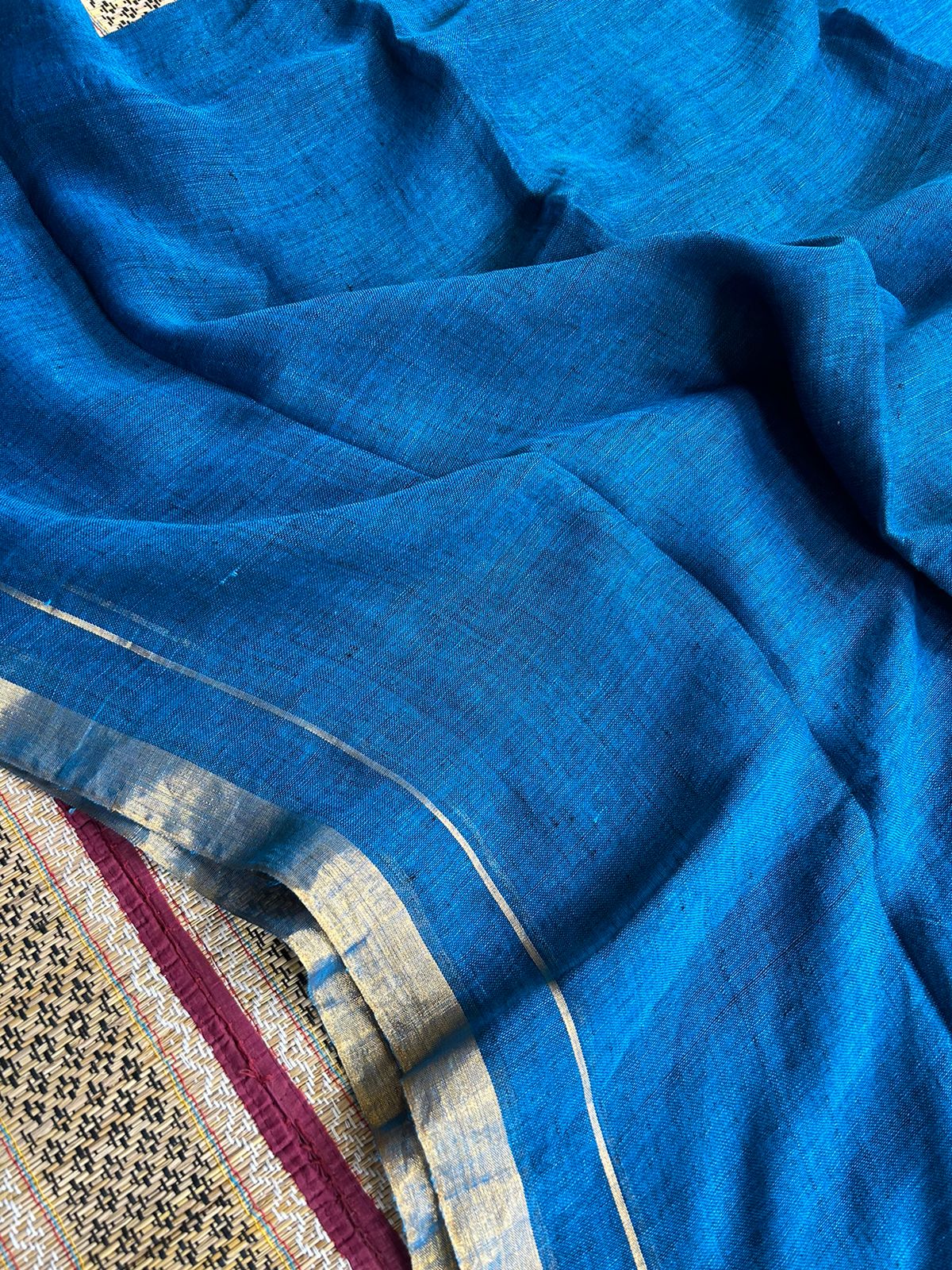 Pure Linen by Linen Handwoven Plain Saree